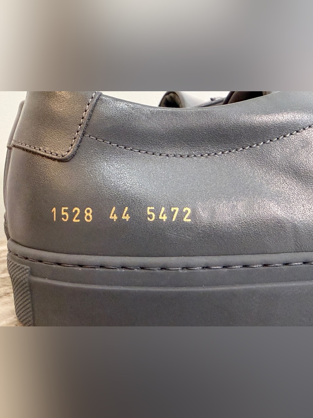 COMMON PROJECTS ORIGINAL ACHILLES LOW GRAY LEATHER 11 44 MINIMALIST $500 ITALY - Picture 3 of 11